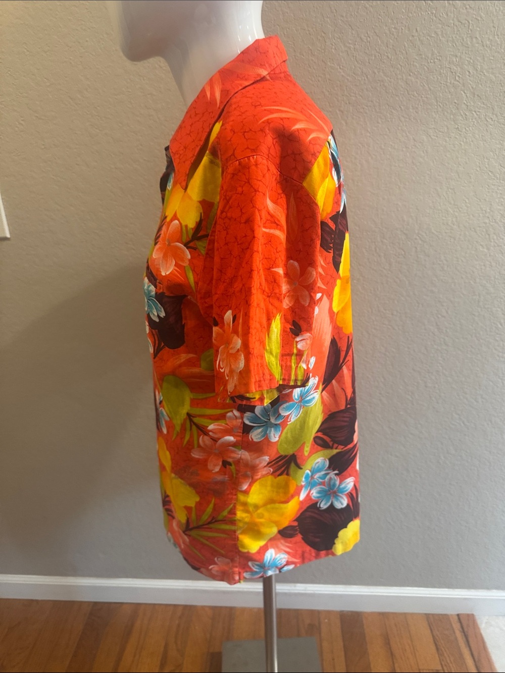 Sears Red Tropical Floral Button-Down Shirt - Picture 6 of 10